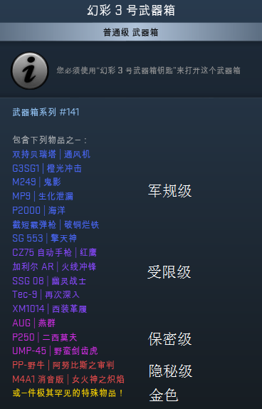 暗金匕首概率万分之三！CSGO国服公布开箱概率