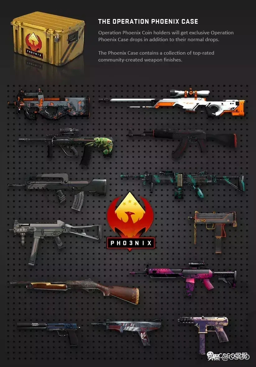 csgo凤凰大行动武器箱能开出什么，出什么金？