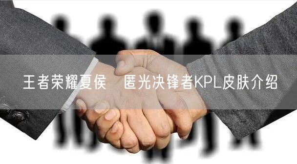 王者荣耀夏侯惇匿光决锋者KPL皮肤介绍