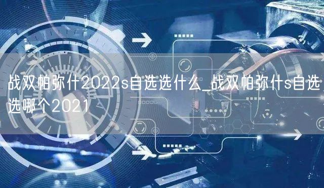 战双帕弥什2022s自选选什么_战双帕弥什s自选选哪个2021