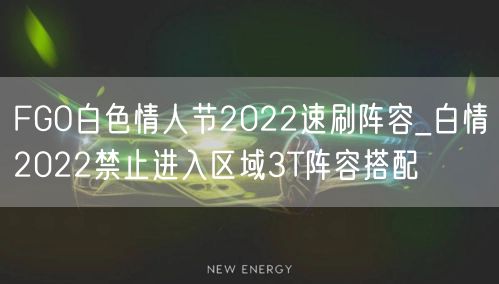 FGO白色情人节2022速刷阵容_白情2022禁止进入区域3T阵容搭配