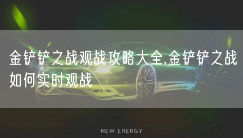 金铲铲之战观战攻略大全,金铲铲之战如何实时观战