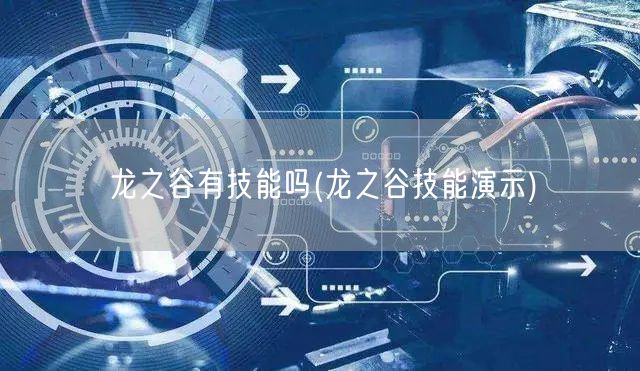 龙之谷有技能吗(龙之谷技能演示)