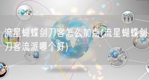 流星蝴蝶剑刀客怎么加点(流星蝴蝶剑刀客流派哪个好)