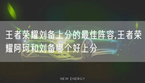 王者荣耀刘备上分的最佳阵容,王者荣耀阿珂和刘备哪个好上分