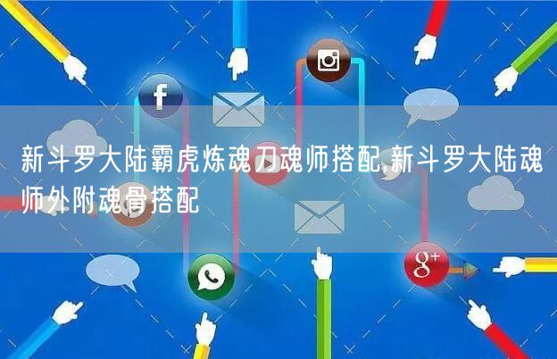 新斗罗大陆霸虎炼魂刀魂师搭配,新斗罗大陆魂师外附魂骨搭配