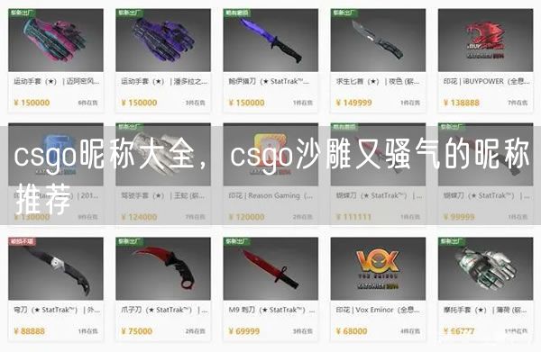 csgo昵称大全，csgo沙雕又骚气的昵称推荐