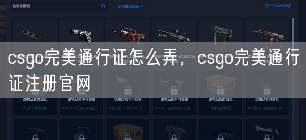 csgo完美通行证怎么弄，csgo完美通行证注册官网