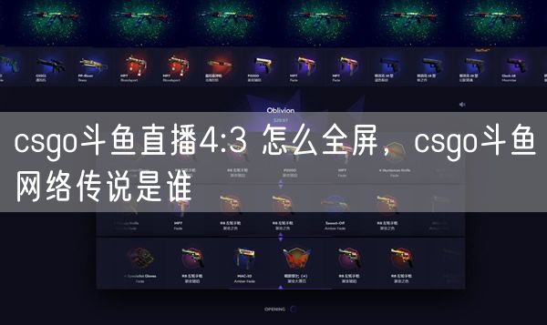 csgo斗鱼直播4:3 怎么全屏，csgo斗鱼网络传说是谁