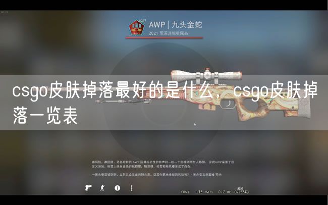 csgo皮肤掉落最好的是什么，csgo皮肤掉落一览表