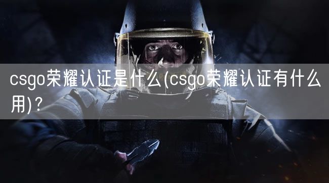 csgo荣耀认证是什么(csgo荣耀认证有什么用)？