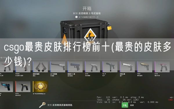 csgo最贵皮肤排行榜前十(最贵的皮肤多少钱)?