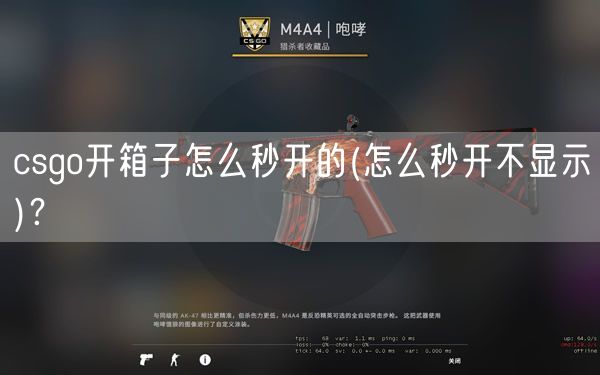 csgo开箱子怎么秒开的(怎么秒开不显示)？