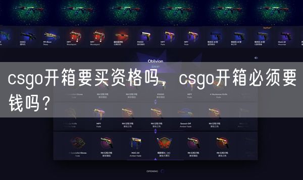 csgo开箱要买资格吗，csgo开箱必须要钱吗？