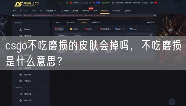 csgo不吃磨损的皮肤会掉吗，不吃磨损是什么意思？