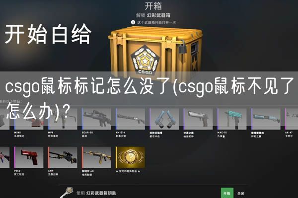 csgo鼠标标记怎么没了(csgo鼠标不见了怎么办)？