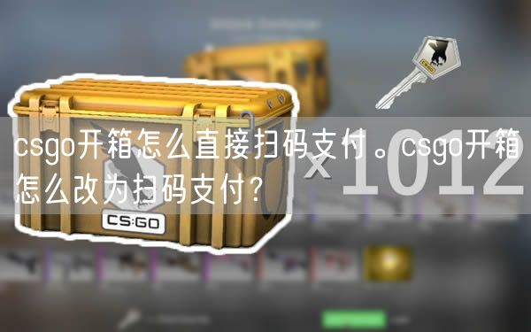 csgo开箱怎么直接扫码支付。csgo开箱怎么改为扫码支付？