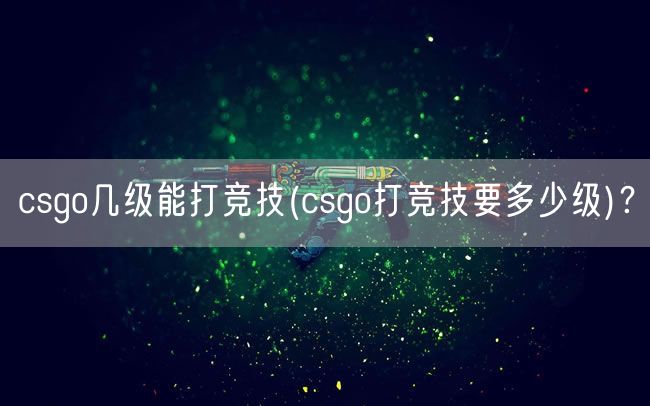 csgo几级能打竞技(csgo打竞技要多少级)？