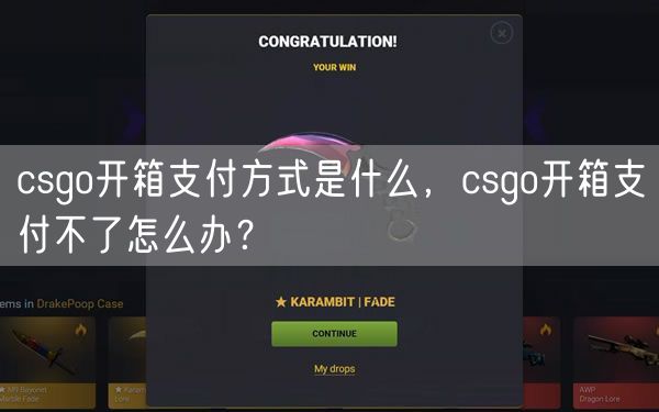 csgo开箱支付方式是什么，csgo开箱支付不了怎么办？