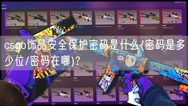 csgo饰品安全保护密码是什么(密码是多少位/密码在哪)?