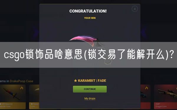 csgo锁饰品啥意思(锁交易了能解开么)?