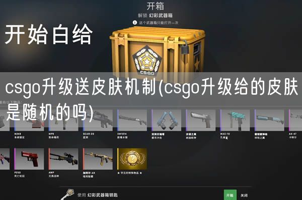 csgo升级送皮肤机制(csgo升级给的皮肤是随机的吗)