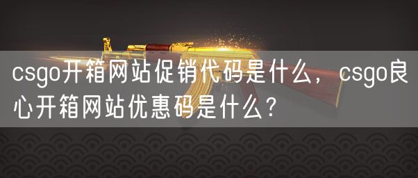 csgo开箱网站促销代码是什么，csgo良心开箱网站优惠码是什么？