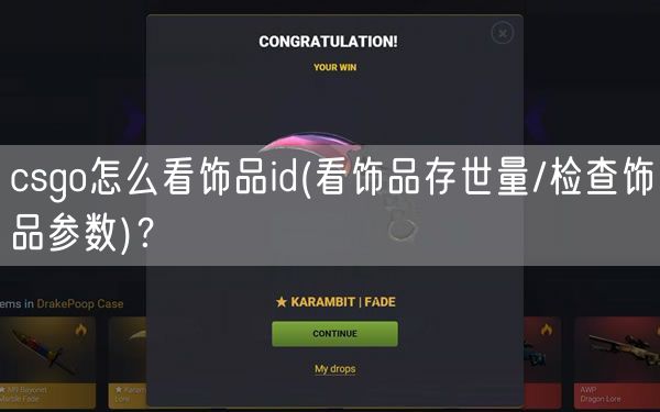 csgo怎么看饰品id(看饰品存世量/检查饰品参数)？