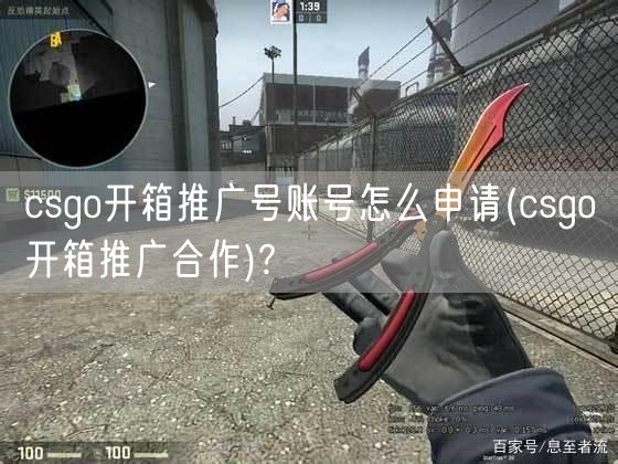 csgo开箱推广号账号怎么申请(csgo开箱推广合作)?