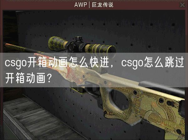 csgo开箱动画怎么快进，csgo怎么跳过开箱动画？