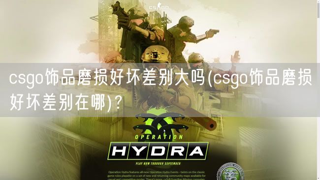 csgo饰品磨损好坏差别大吗(csgo饰品磨损好坏差别在哪)？