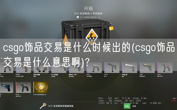 csgo饰品交易是什么时候出的(csgo饰品交易是什么意思啊)?