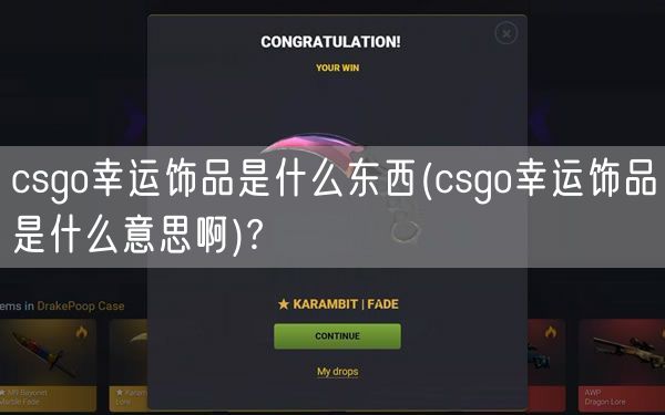 csgo幸运饰品是什么东西(csgo幸运饰品是什么意思啊)?