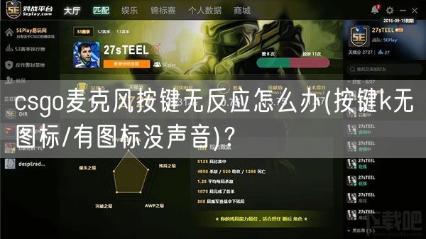 csgo麦克风按键无反应怎么办(按键k无图标/有图标没声音)？