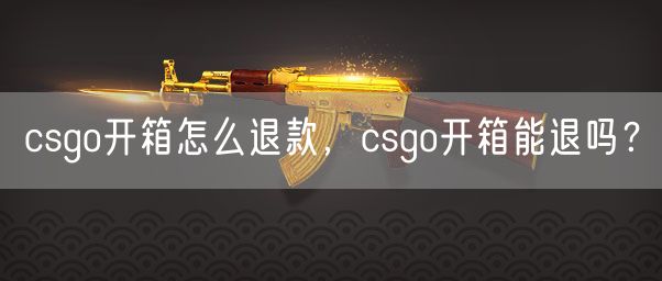 csgo开箱怎么退款，csgo开箱能退吗？