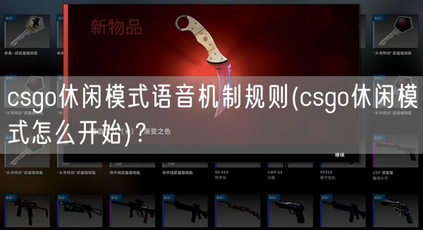 csgo休闲模式语音机制规则(csgo休闲模式怎么开始)？