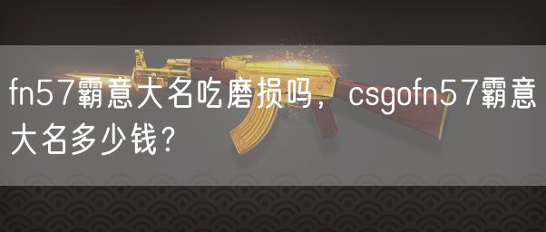 fn57霸意大名吃磨损吗，csgofn57霸意大名多少钱？