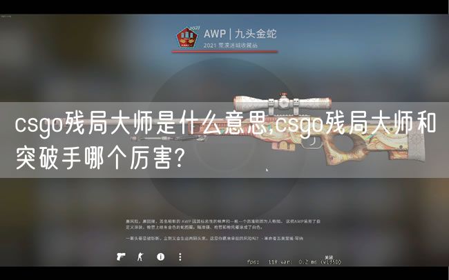 csgo残局大师是什么意思,csgo残局大师和突破手哪个厉害?