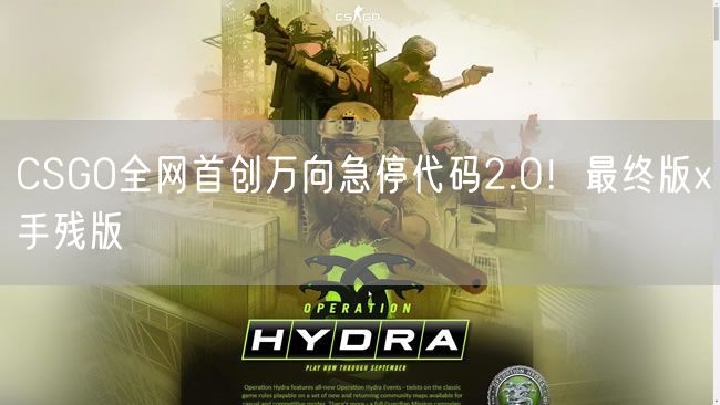 CSGO全网首创万向急停代码2.0！最终版x手残版