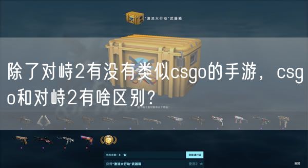 除了对峙2有没有类似csgo的手游，csgo和对峙2有啥区别？