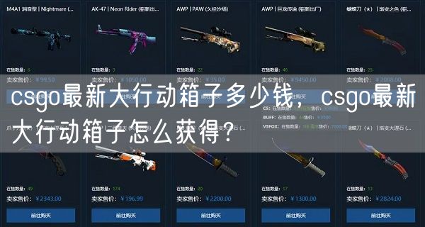 csgo最新大行动箱子多少钱，csgo最新大行动箱子怎么获得？