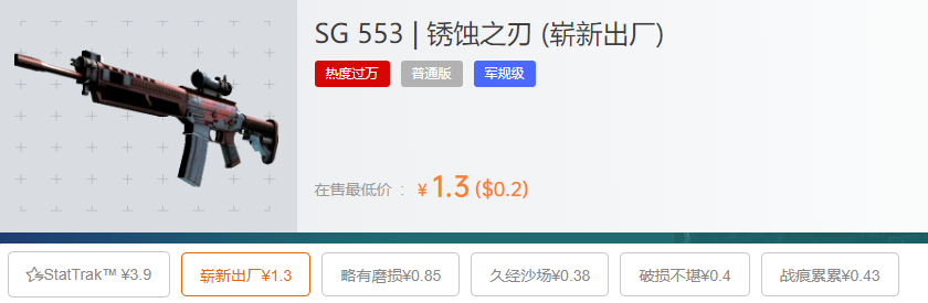 csgosg553多少钱起一把,csgosg553价格大全