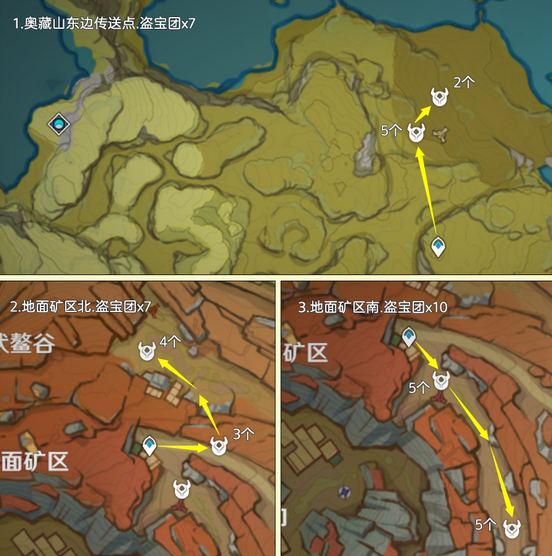 原神盗宝团位置图(原神盗宝团速刷路线)